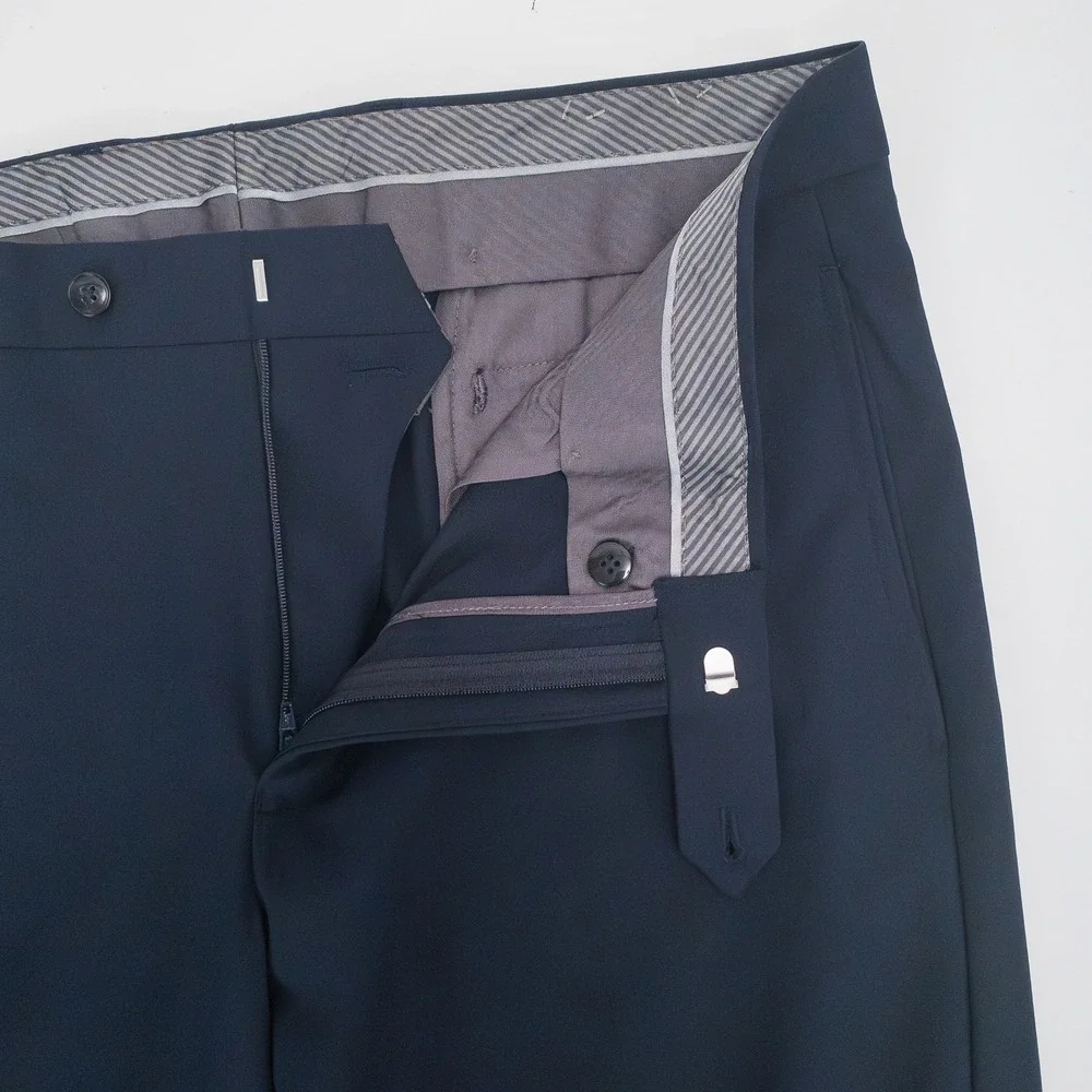 Michael Kors Newbury Pants Mens 34x30 Navy Stretch Dress Slacks Recycled Poly